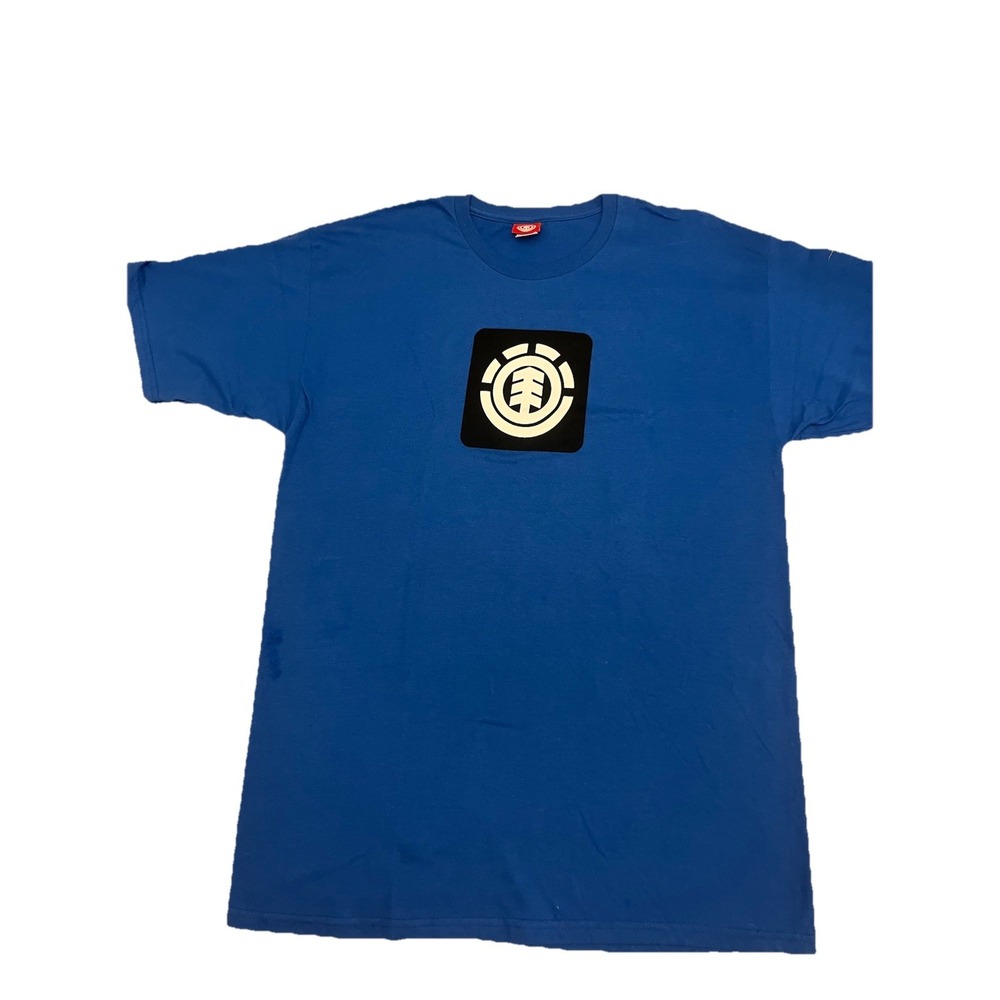 ELEMENT T Shirt Men's Sz L Blue Short Sleeve 44x32" Logo On Front Hit On Sleeve